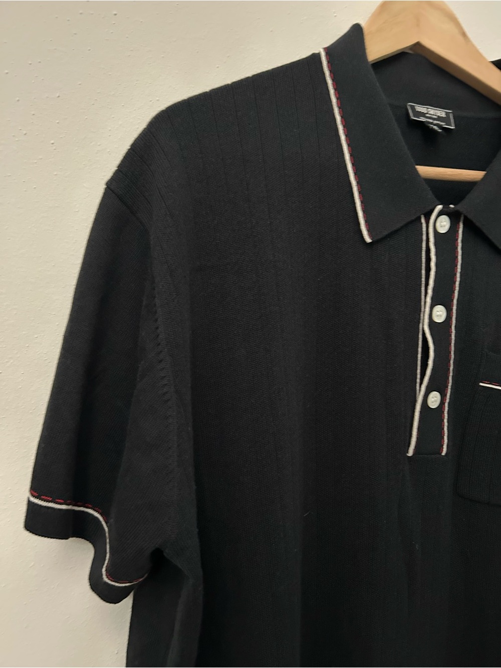 Todd Snyder Mens Polo Sweater, Size XXLarge, Black/Cotton